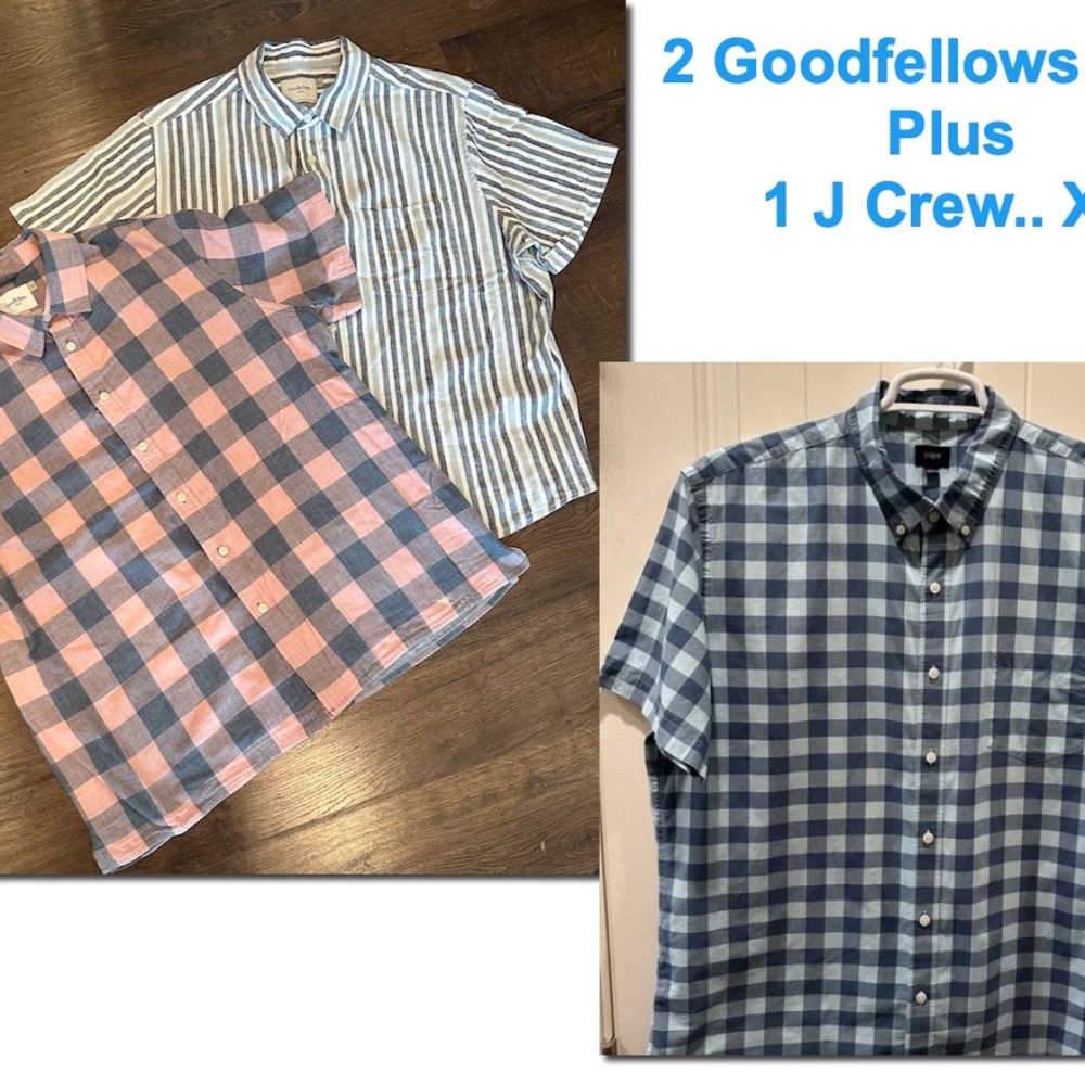 Two XL Goodfellow& 1 J Crew Short Sleeve shirts